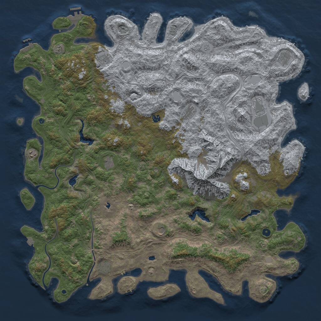 Rust Map: Procedural Map, Size: 5999, Seed: 777, 17 Monuments