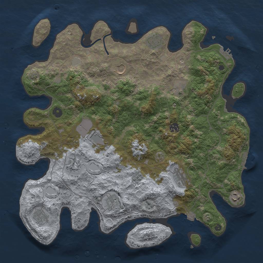 Rust Map: Procedural Map, Size: 4000, Seed: 1544127, 19 Monuments