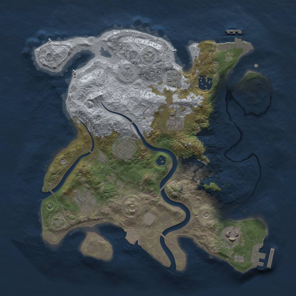 Rust Map: Procedural Map, Size: 3000, Seed: 505622376, 12 Monuments