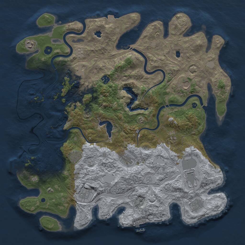 Rust Map: Procedural Map, Size: 4500, Seed: 562, 17 Monuments
