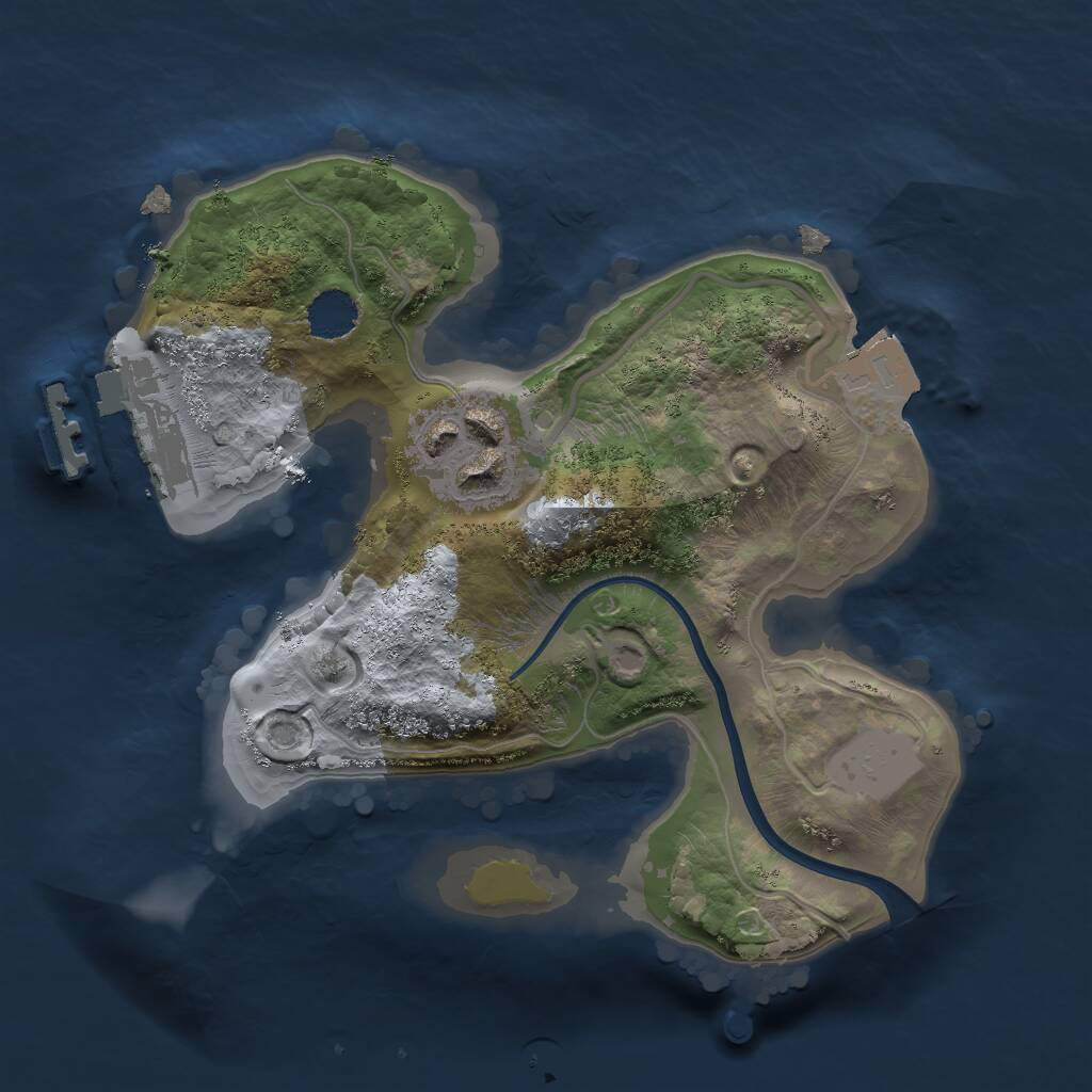 Rust Map: Procedural Map, Size: 1800, Seed: 228, 3 Monuments