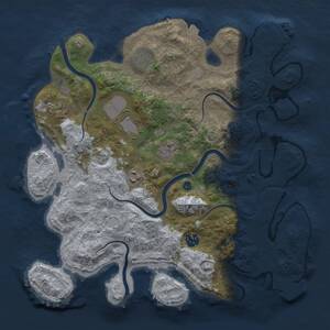 Thumbnail Rust Map: Procedural Map, Size: 3700, Seed: 10102939, 13 Monuments