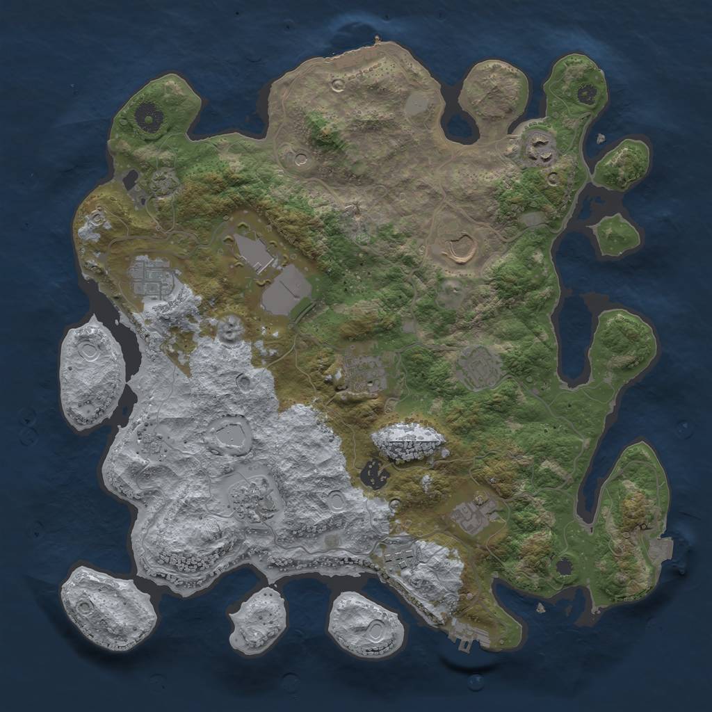 Rust Map: Procedural Map, Size: 3700, Seed: 10102939, 18 Monuments