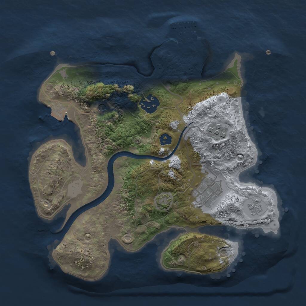 Rust Map: Procedural Map, Size: 2500, Seed: 514925992, 8 Monuments