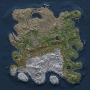 Thumbnail Rust Map: Procedural Map, Size: 3500, Seed: 606707824, 13 Monuments