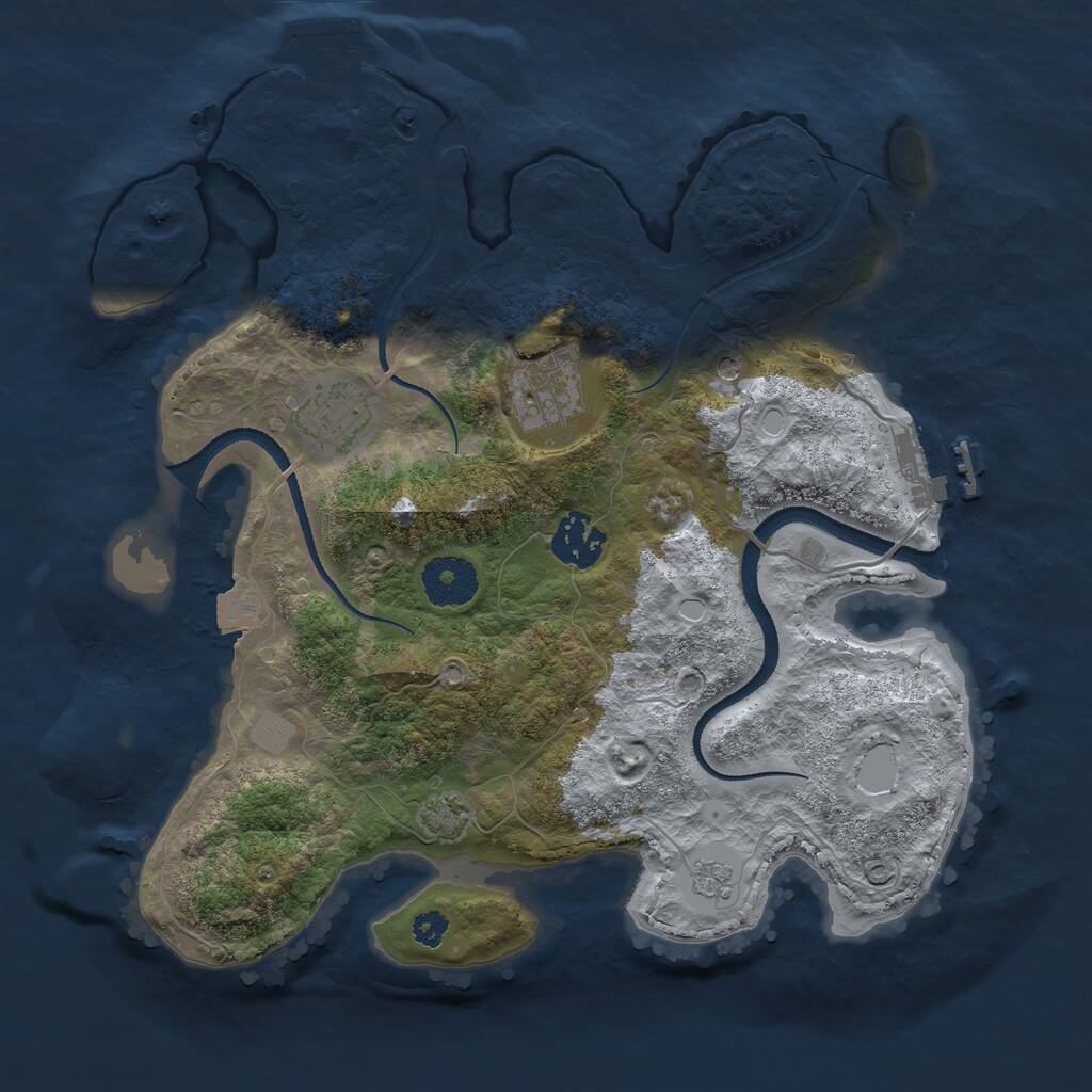 Rust Map: Procedural Map, Size: 3100, Seed: 23, 9 Monuments