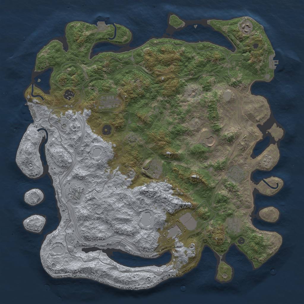 Rust Map: Procedural Map, Size: 4500, Seed: 1109281458, 18 Monuments