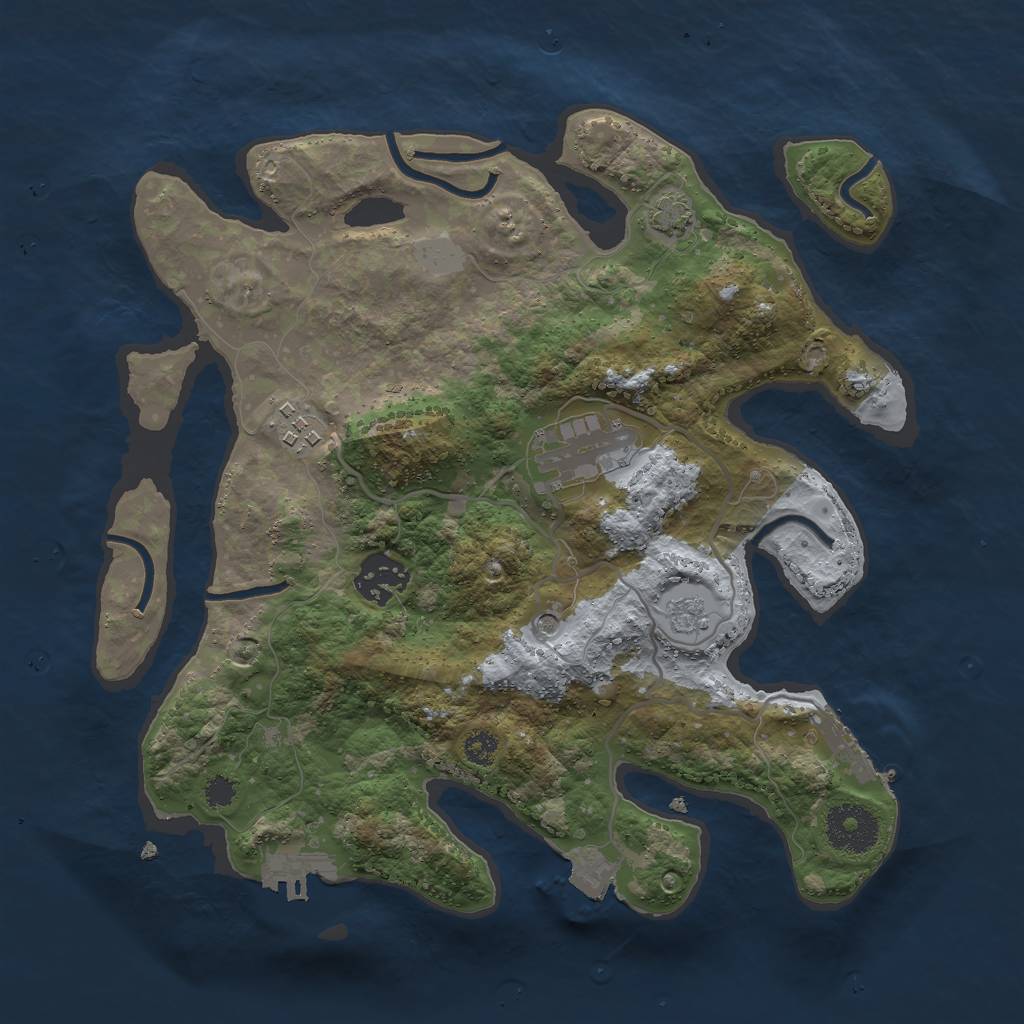 Rust Map: Procedural Map, Size: 3000, Seed: 1685439712, 11 Monuments