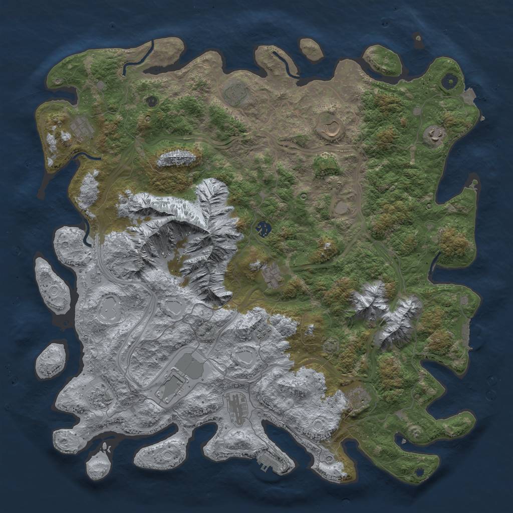 Rust Map: Procedural Map, Size: 5000, Seed: 21624, 19 Monuments