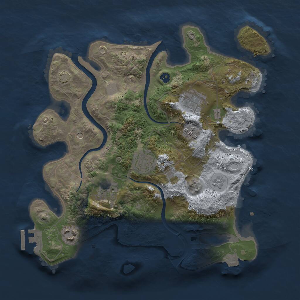 Rust Map: Procedural Map, Size: 3000, Seed: 449666463, 10 Monuments