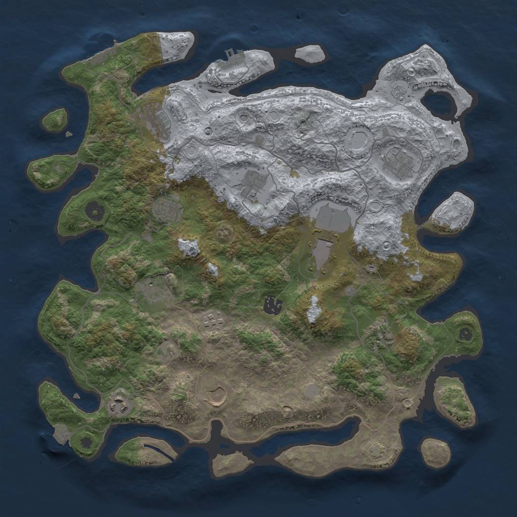 Rust Map: Procedural Map, Size: 4000, Seed: 75196812, 19 Monuments