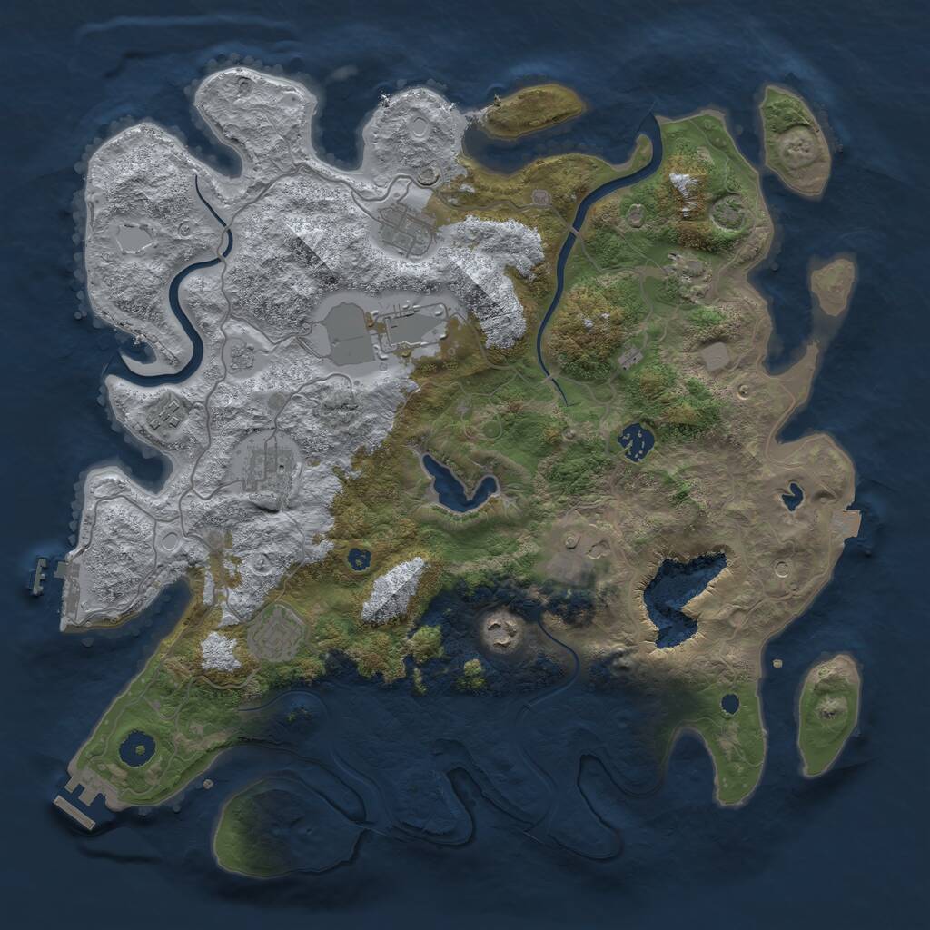 Rust Map: Procedural Map, Size: 4000, Seed: 240604, 15 Monuments
