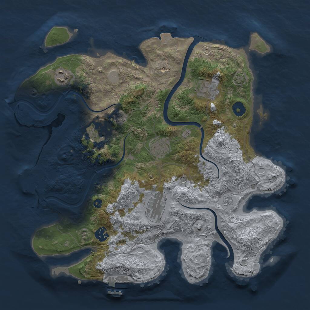 Rust Map: Procedural Map, Size: 3400, Seed: 41746100, 13 Monuments