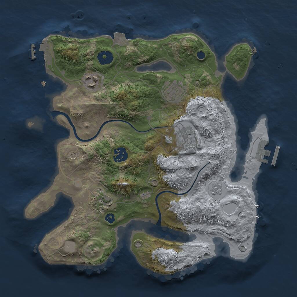 Rust Map: Procedural Map, Size: 3000, Seed: 1557702440, 10 Monuments