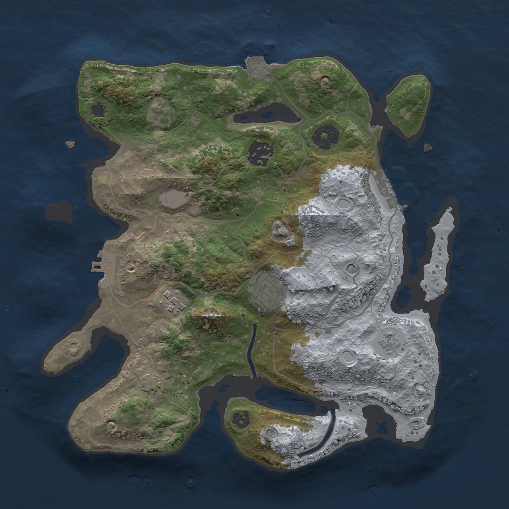 Rust Map: Procedural Map, Size: 3000, Seed: 1557702440, 11 Monuments