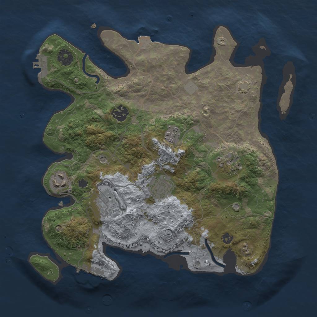 Rust Map: Procedural Map, Size: 3000, Seed: 1522515705, 13 Monuments