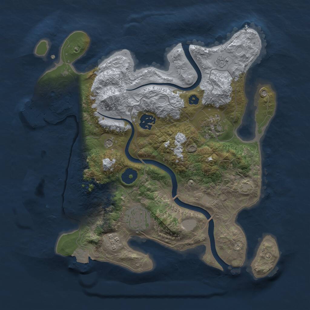 Rust Map: Procedural Map, Size: 3000, Seed: 447714783, 9 Monuments