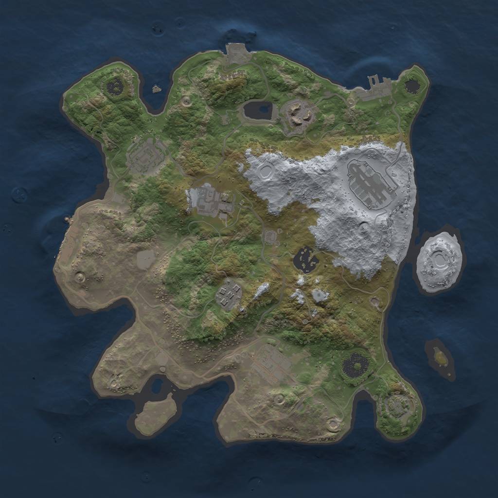 Rust Map: Procedural Map, Size: 3000, Seed: 133602629, 13 Monuments