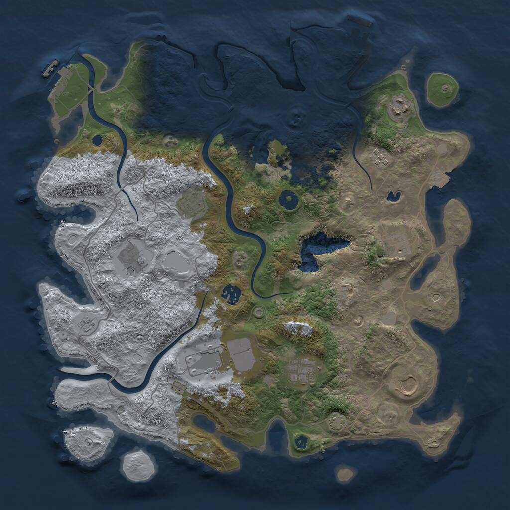 Rust Map: Procedural Map, Size: 4000, Seed: 1988523009, 15 Monuments