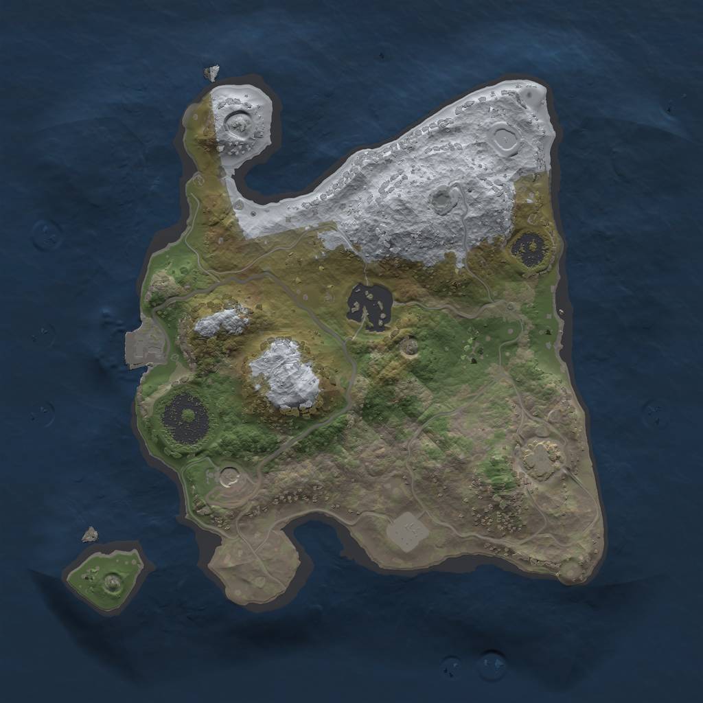 Rust Map: Procedural Map, Size: 2200, Seed: 595180432, 6 Monuments