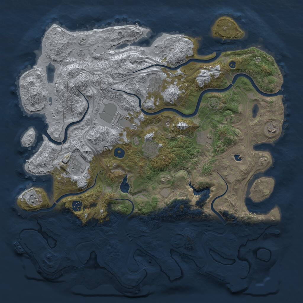 Rust Map: Procedural Map, Size: 4250, Seed: 1167194815, 14 Monuments