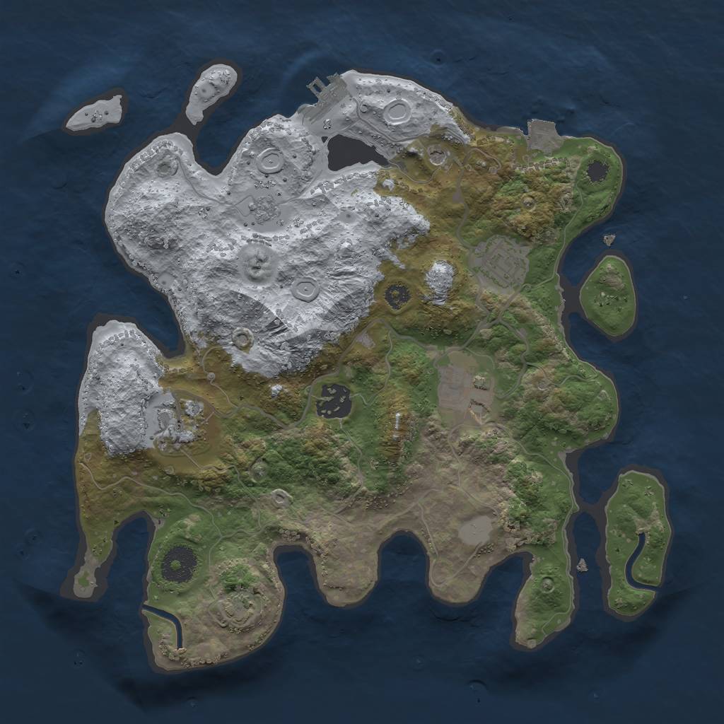 Rust Map: Procedural Map, Size: 3000, Seed: 4890135, 11 Monuments