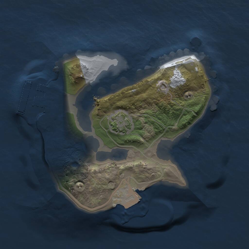 Rust Map: Procedural Map, Size: 1500, Seed: 2037852776, 3 Monuments