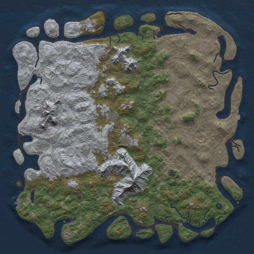 Rust Map: Procedural Map, Size: 6000, Seed: 16636610, 19 Monuments