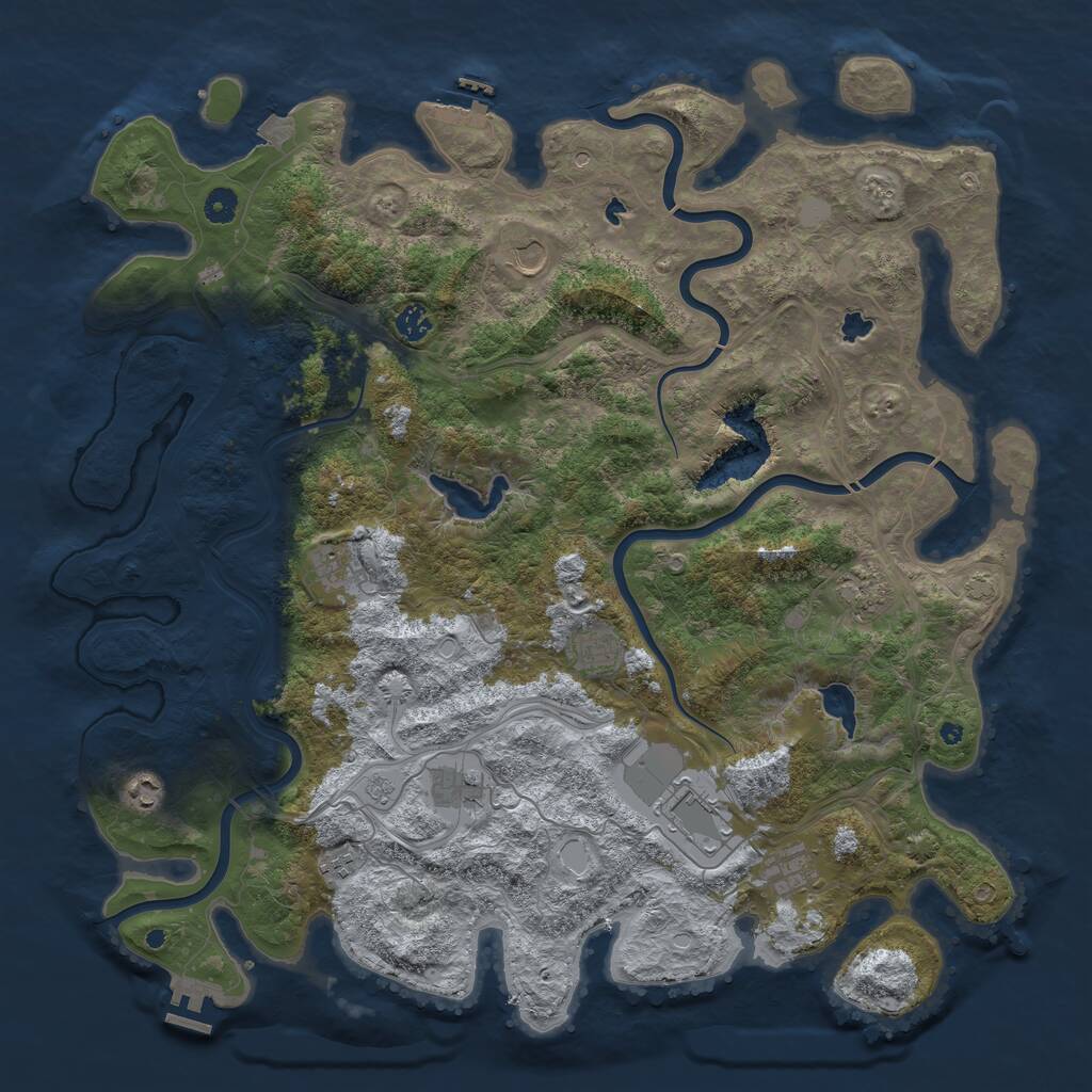 Rust Map: Procedural Map, Size: 4700, Seed: 752874340, 16 Monuments