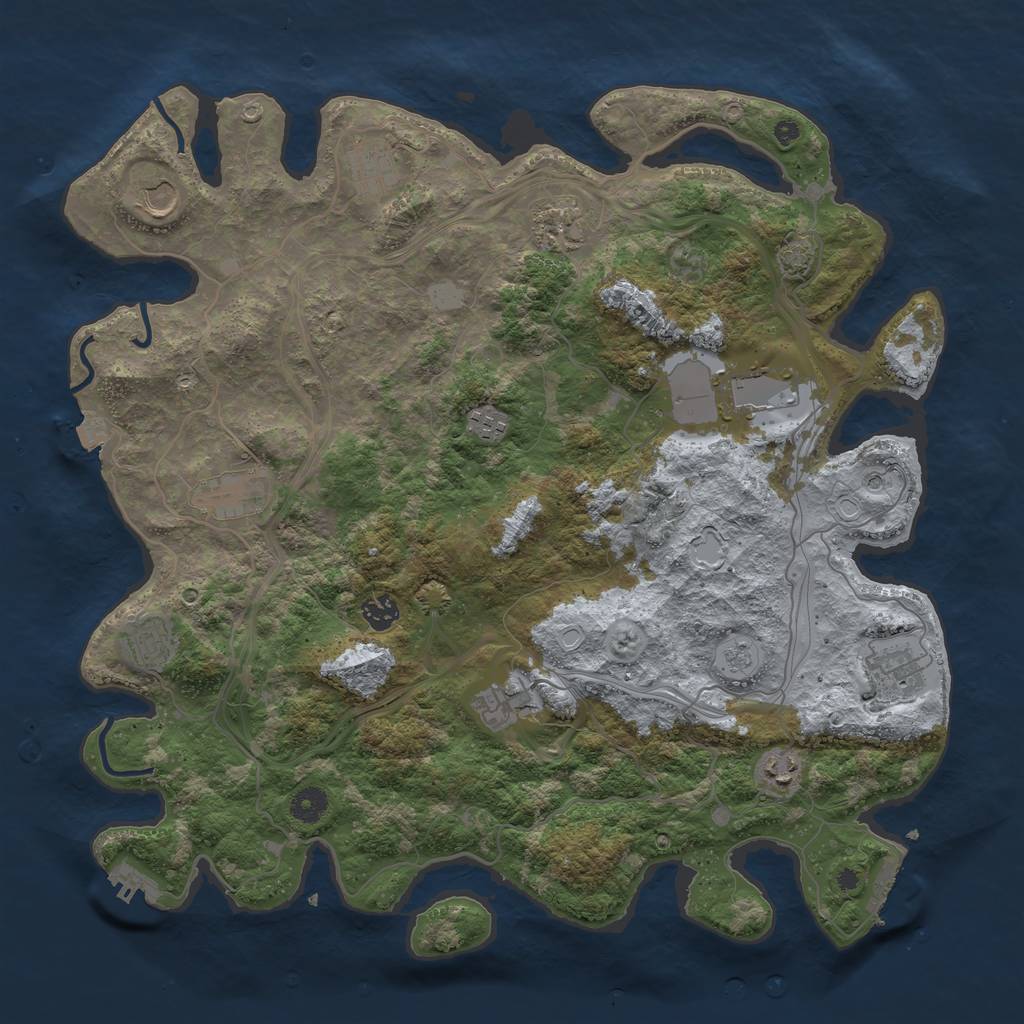 Rust Map: Procedural Map, Size: 4250, Seed: 1856860422, 19 Monuments