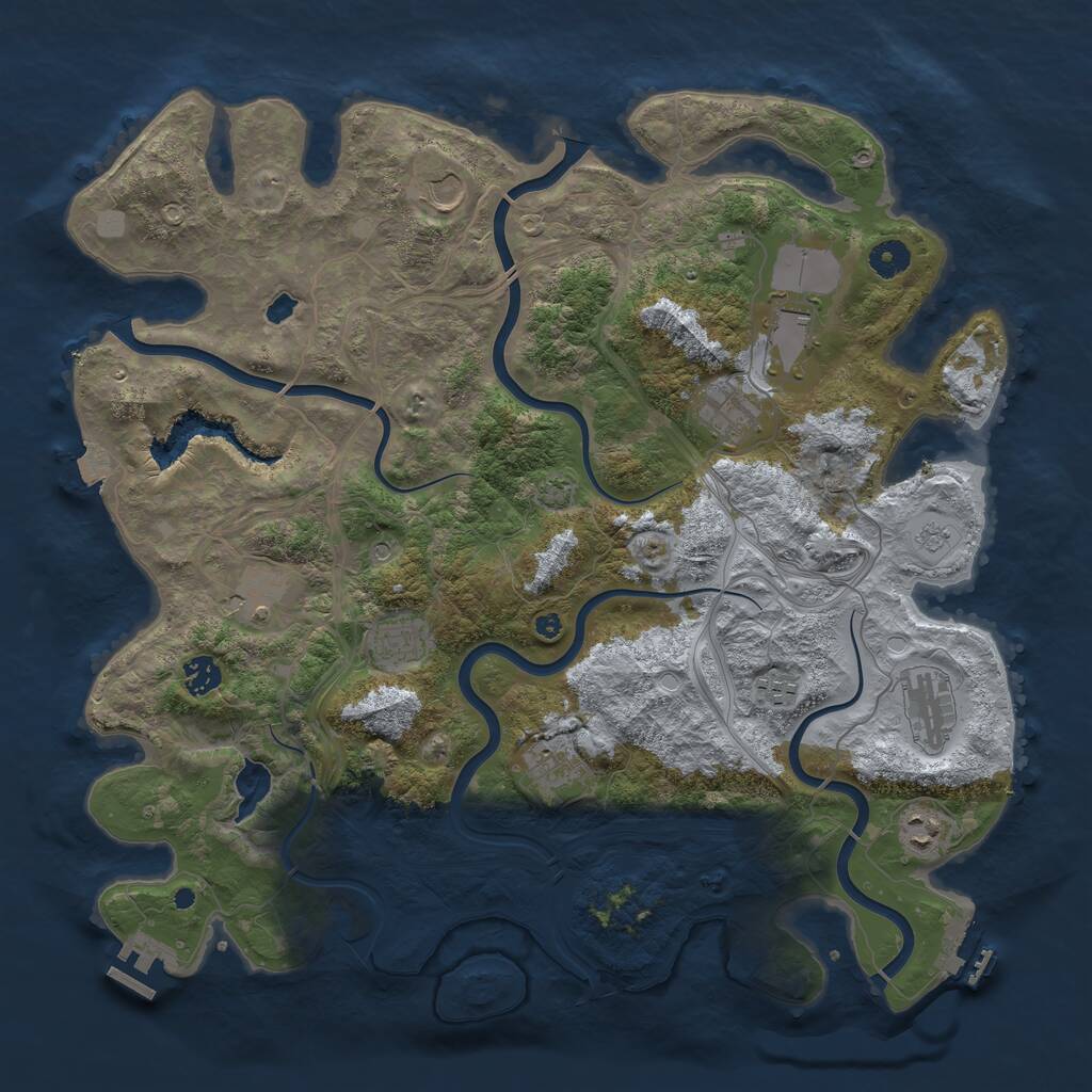 Rust Map: Procedural Map, Size: 4250, Seed: 1856860422, 16 Monuments