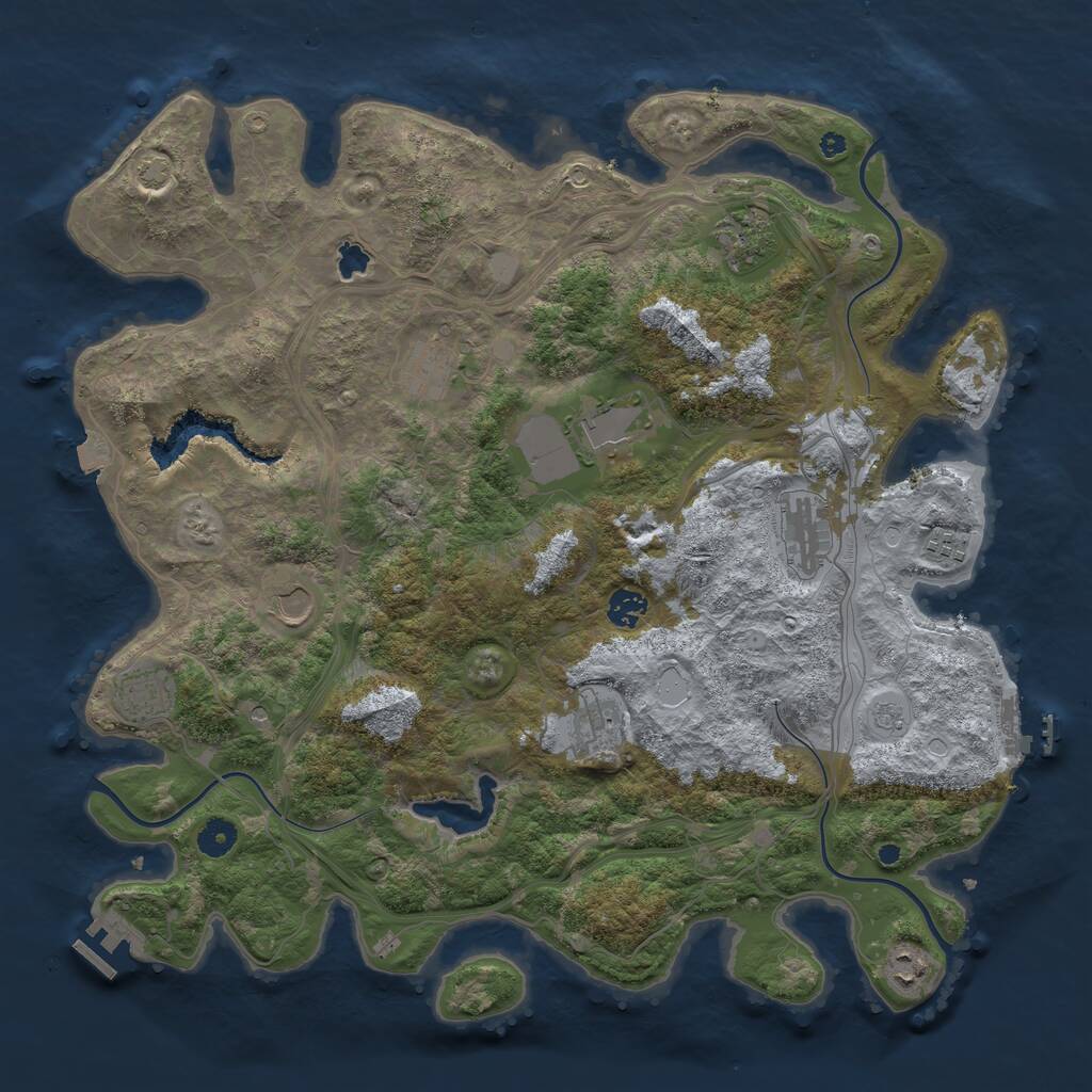 Rust Map: Procedural Map, Size: 4250, Seed: 1856860422, 16 Monuments