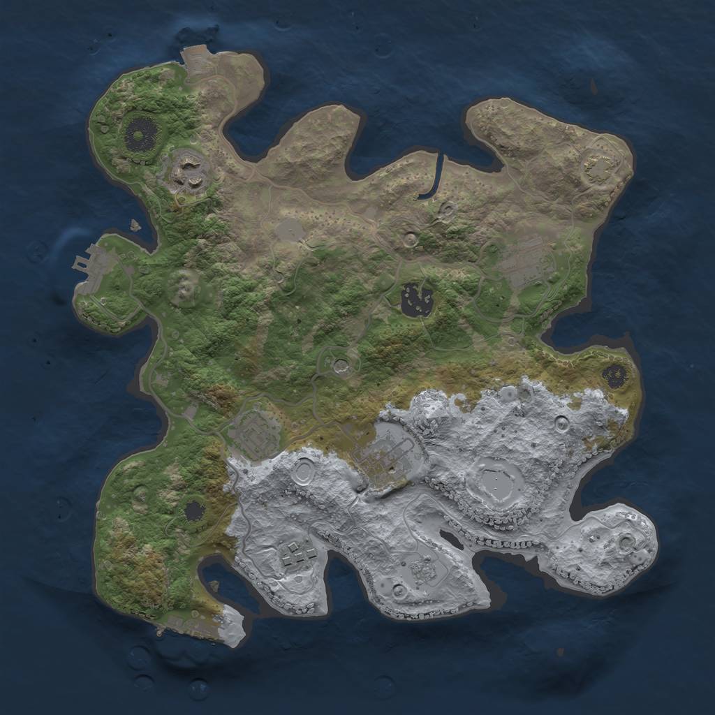 Rust Map: Procedural Map, Size: 3100, Seed: 77, 14 Monuments