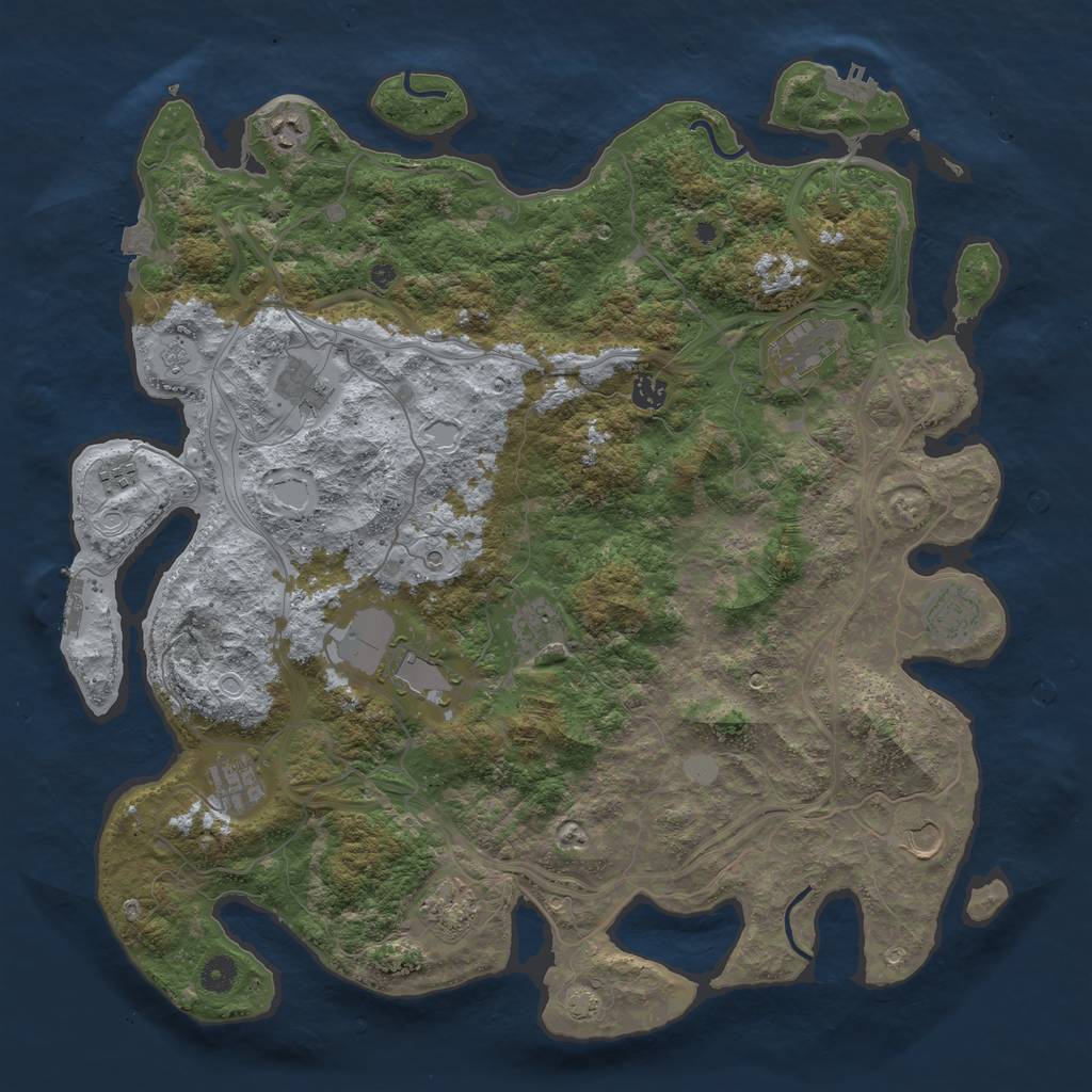 Rust Map: Procedural Map, Size: 4500, Seed: 295735596, 19 Monuments