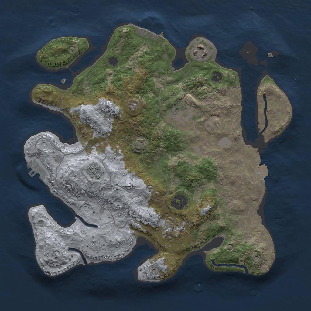 Rust Map: Procedural Map, Size: 3000, Seed: 41495, 11 Monuments