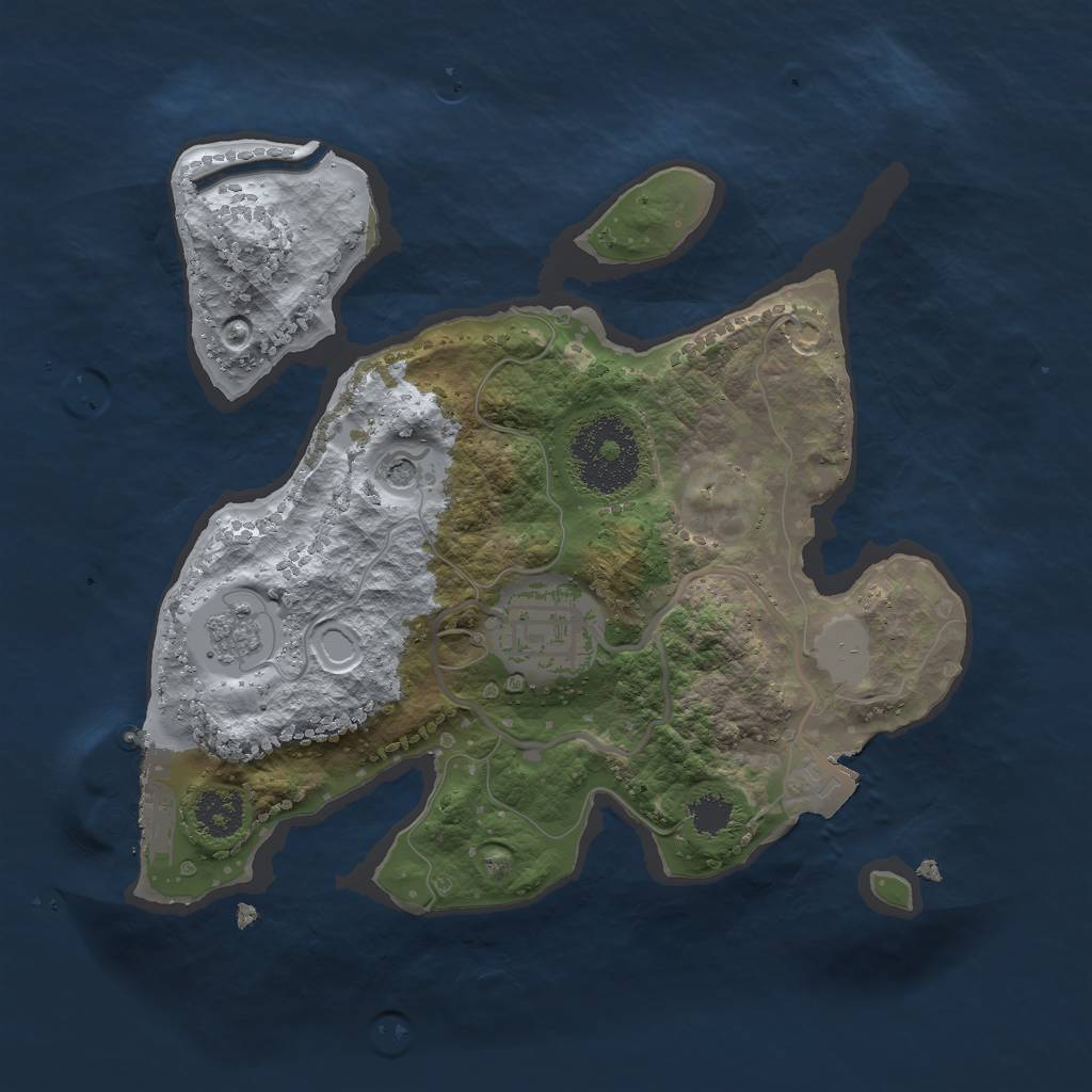 Rust Map: Procedural Map, Size: 2300, Seed: 51251, 7 Monuments