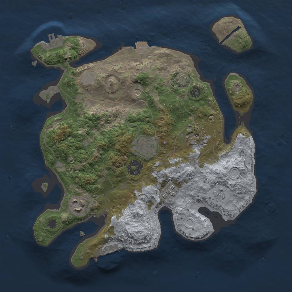 Rust Map: Procedural Map, Size: 2800, Seed: 869938205, 12 Monuments