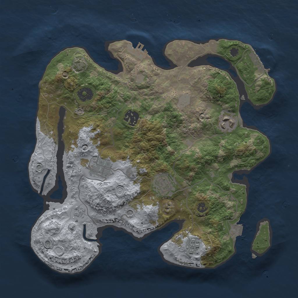Rust Map: Procedural Map, Size: 3000, Seed: 848816682, 13 Monuments