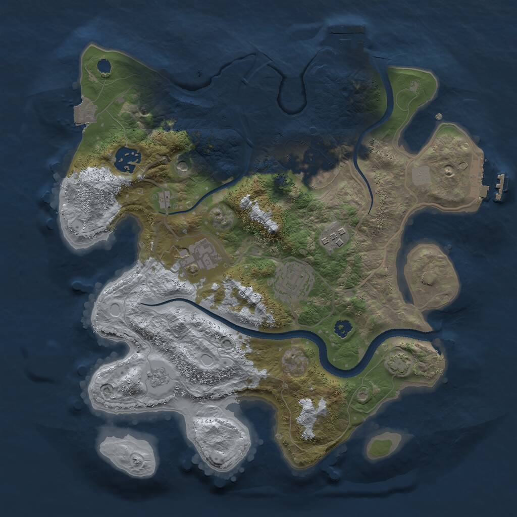Rust Map: Procedural Map, Size: 3000, Seed: 371007782, 11 Monuments