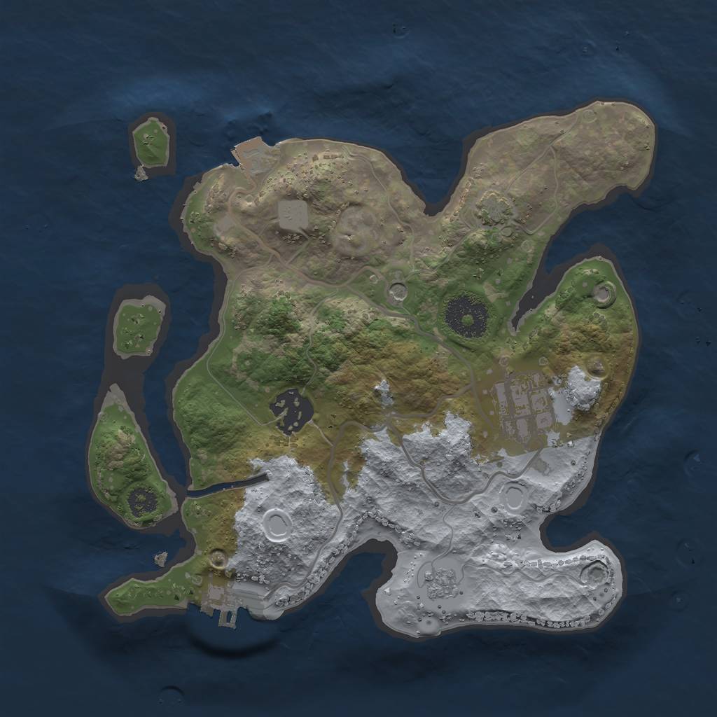 Rust Map: Procedural Map, Size: 2525, Seed: 567456132, 9 Monuments