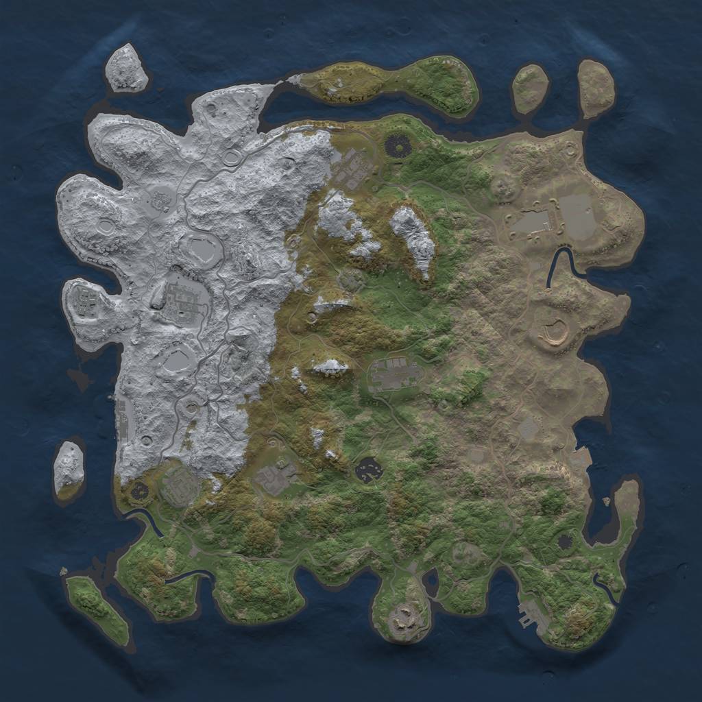 Rust Map: Procedural Map, Size: 4096, Seed: 900, 18 Monuments