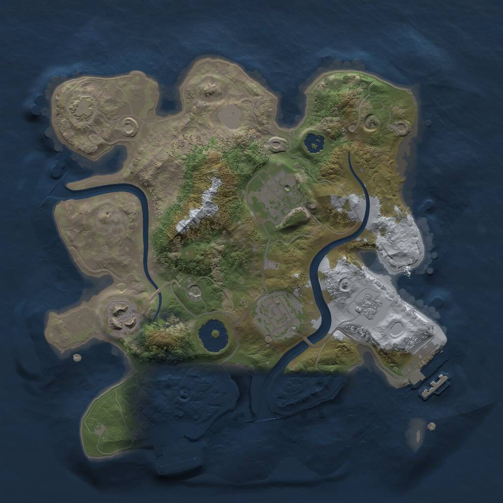 Rust Map: Procedural Map, Size: 2500, Seed: 457057878, 9 Monuments
