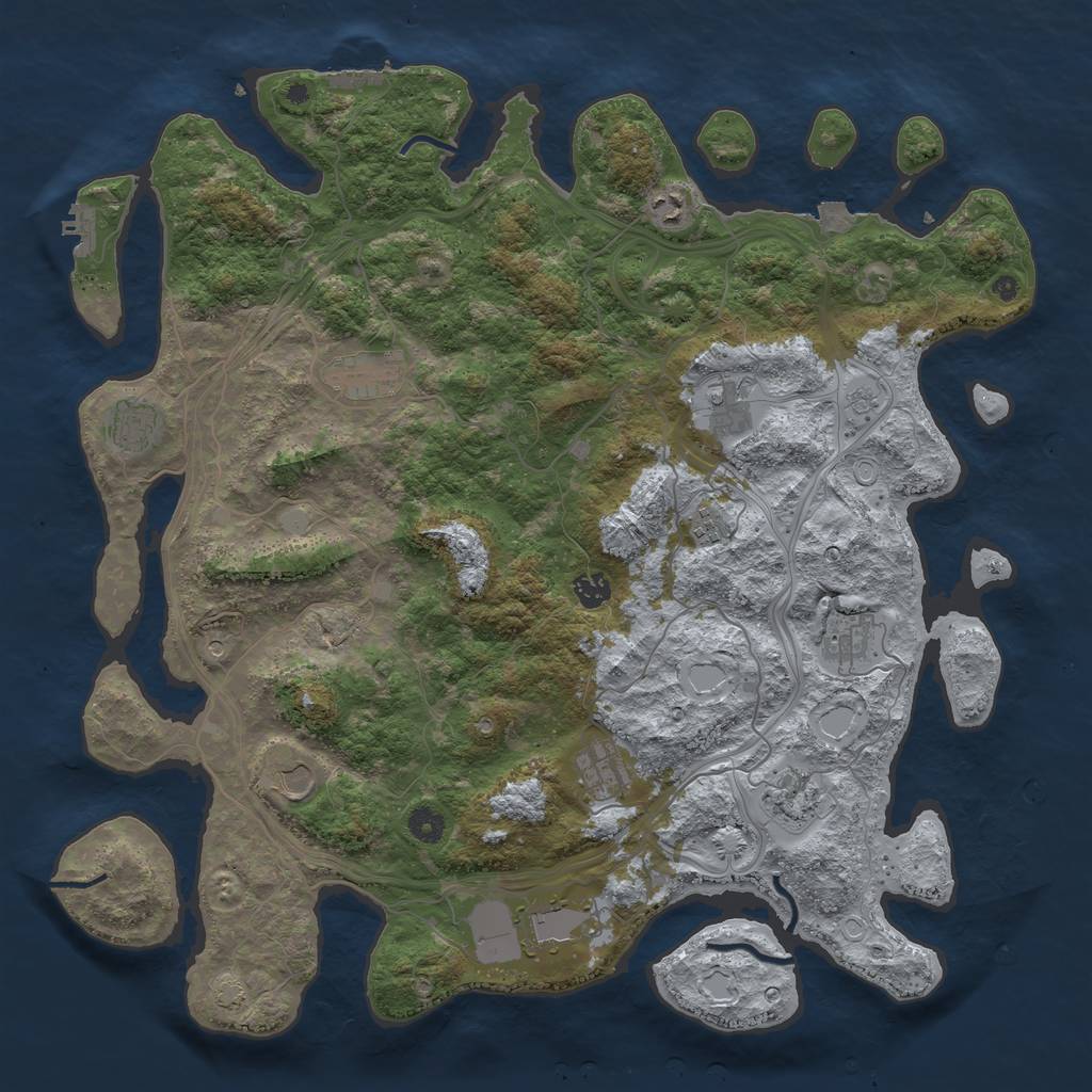 Rust Map: Procedural Map, Size: 4500, Seed: 1014772198, 19 Monuments