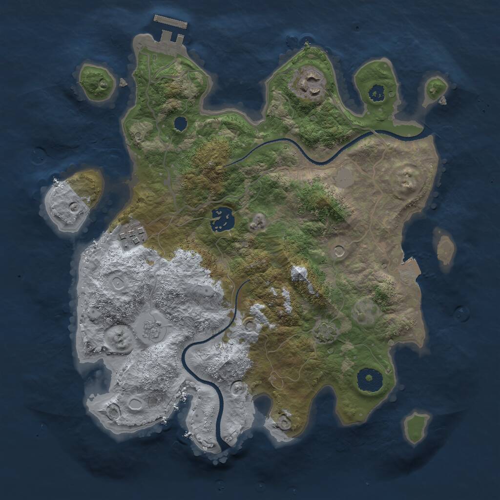 Rust Map: Procedural Map, Size: 3000, Seed: 759977301, 8 Monuments