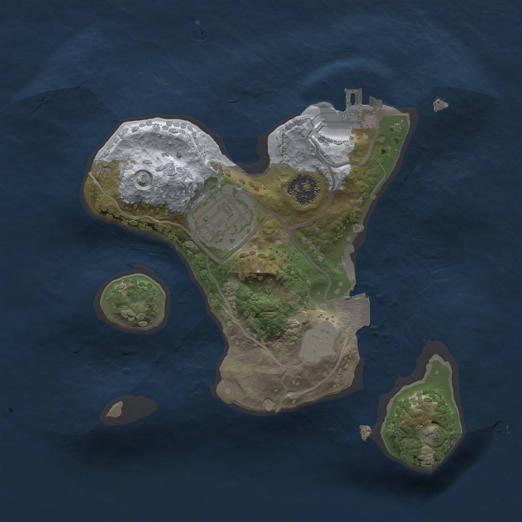 Rust Map: Procedural Map, Size: 1850, Seed: 1826700408, 5 Monuments