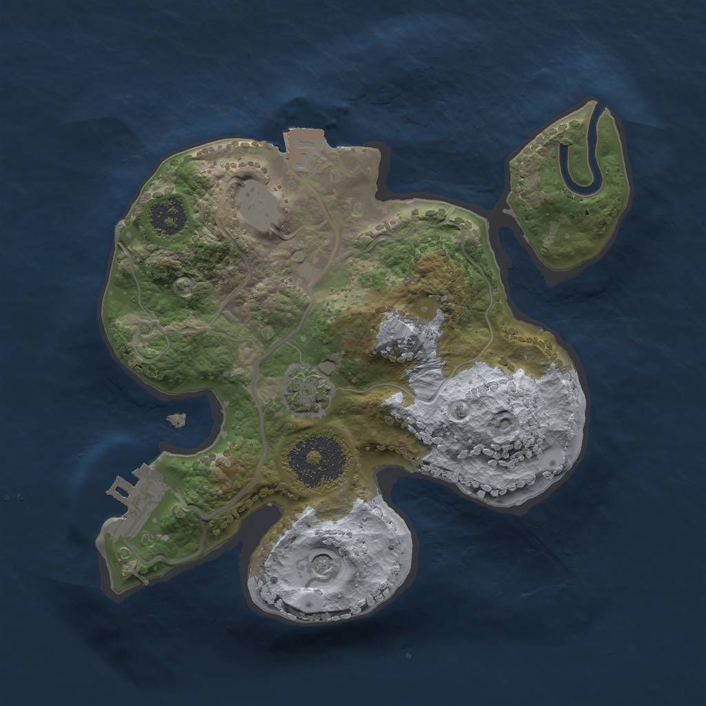 Rust Map: Procedural Map, Size: 2000, Seed: 45451919, 6 Monuments