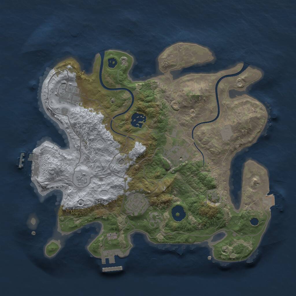 Rust Map: Procedural Map, Size: 3000, Seed: 824492422, 10 Monuments