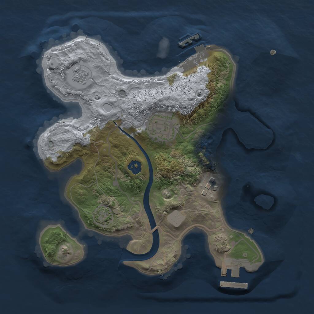 Rust Map: Procedural Map, Size: 2300, Seed: 128542, 7 Monuments