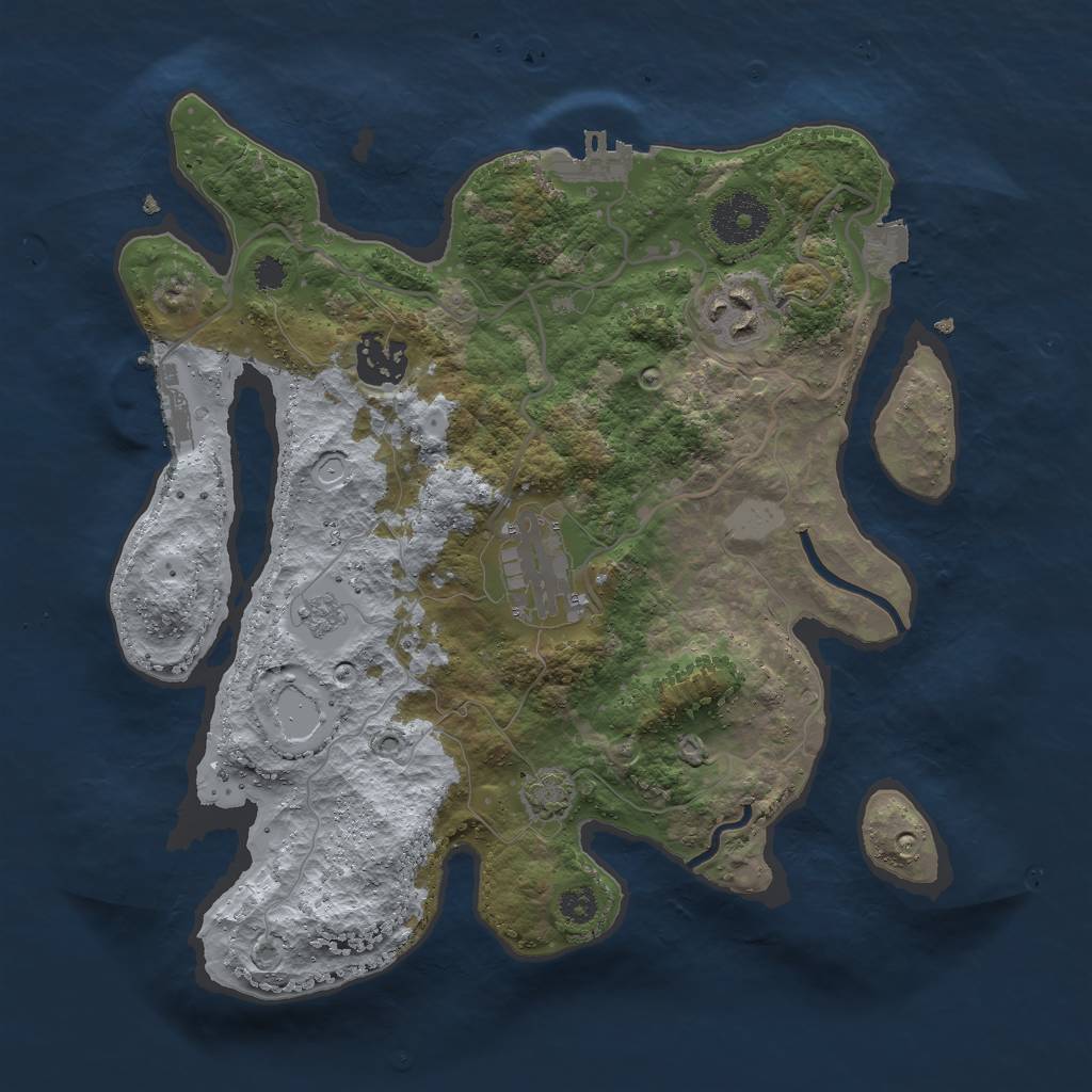 Rust Map: Procedural Map, Size: 3000, Seed: 663040831, 10 Monuments