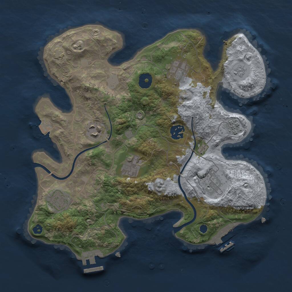Rust Map: Procedural Map, Size: 3000, Seed: 32302, 12 Monuments